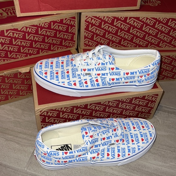 🔥 Vans Era I Heart Vans White & Blue Skate Shoes 🔥 - Picture 5 of 9